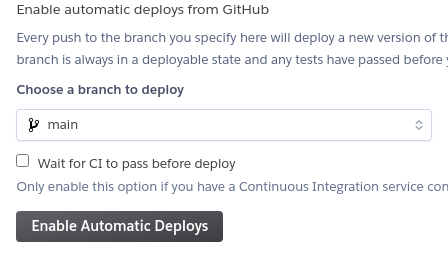 Enable Automatic Deploys